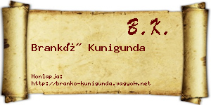 Brankó Kunigunda névjegykártya